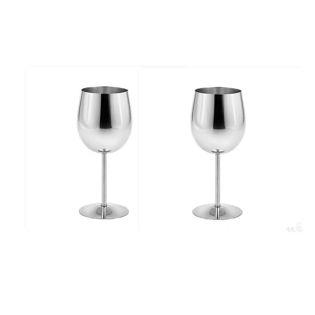 2 Pieces Stainless Steel Wine Cups Red Wine Glass Champagne