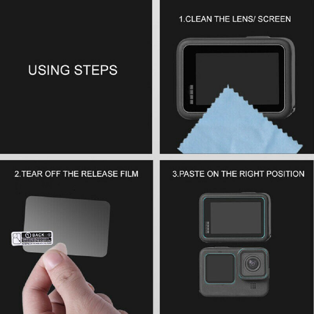 For GoPro Hero 9 Black Camera 9H Tempered Glass Film Screen Protector Lens Set ~