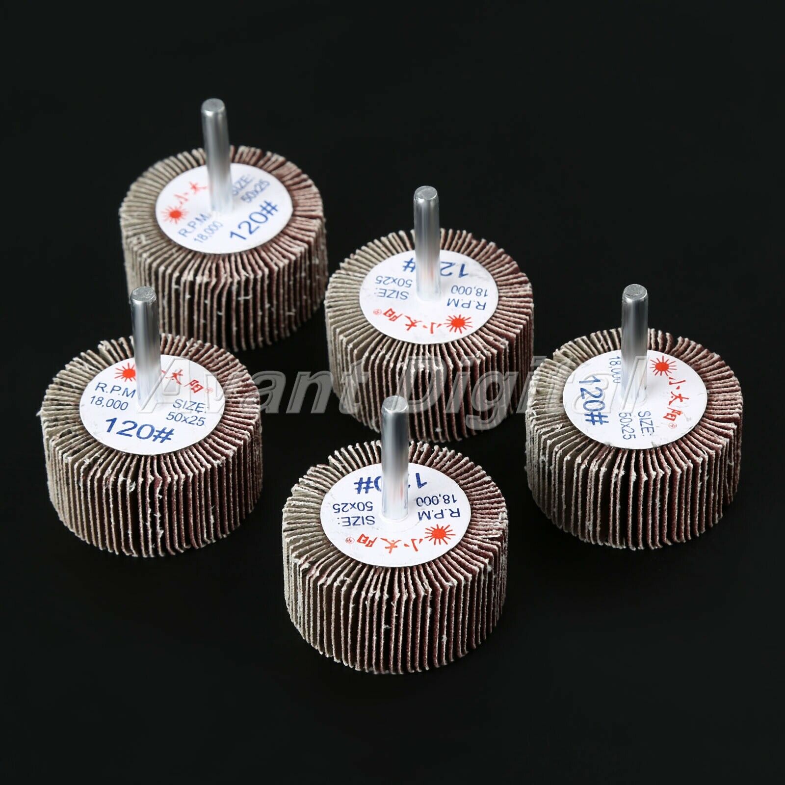 120 Grit Woodworking Grinder Flap Sanding Wheel Disc & Mandrel Polishing Tool 5x