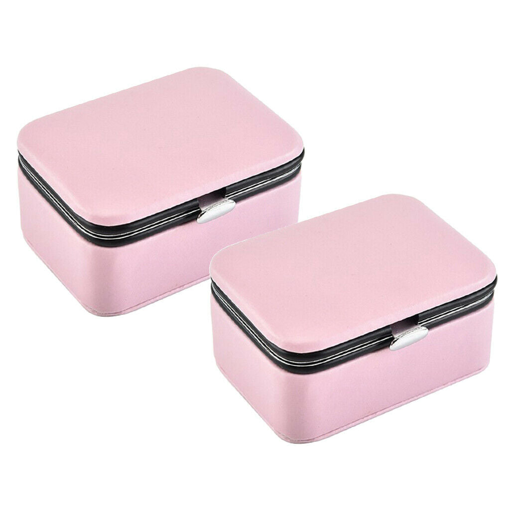 2 Pack Jewelry Gift Box Earrings Trinket Showcase Jewelry Accessories Pink