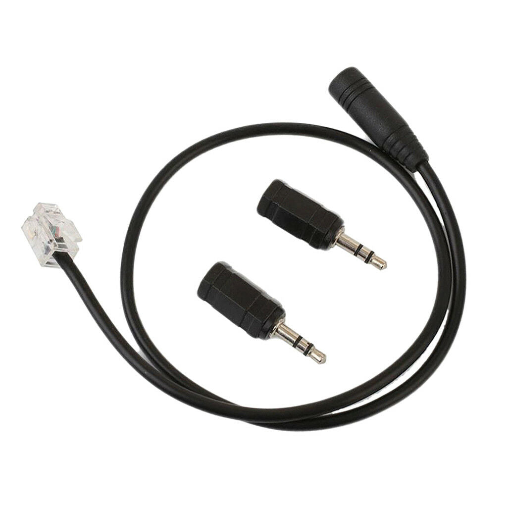 MagiDeal RJ9 to 3.5mm 2.5mm Plug Cable Connector For Telephone Headsets