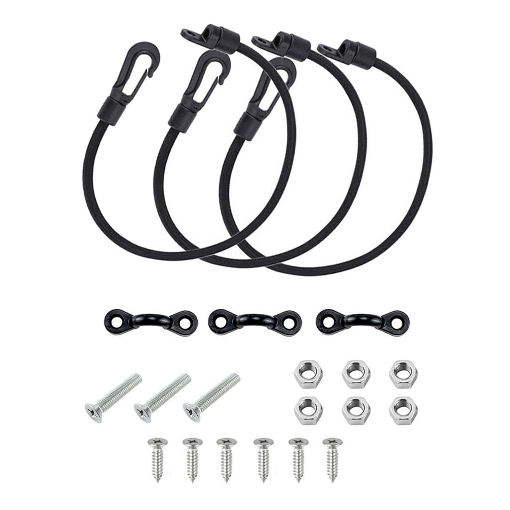 3Set 15'' Marine Boat Fishing Rod Tamer Saver Holder Hold Down Elastic Rope Tool