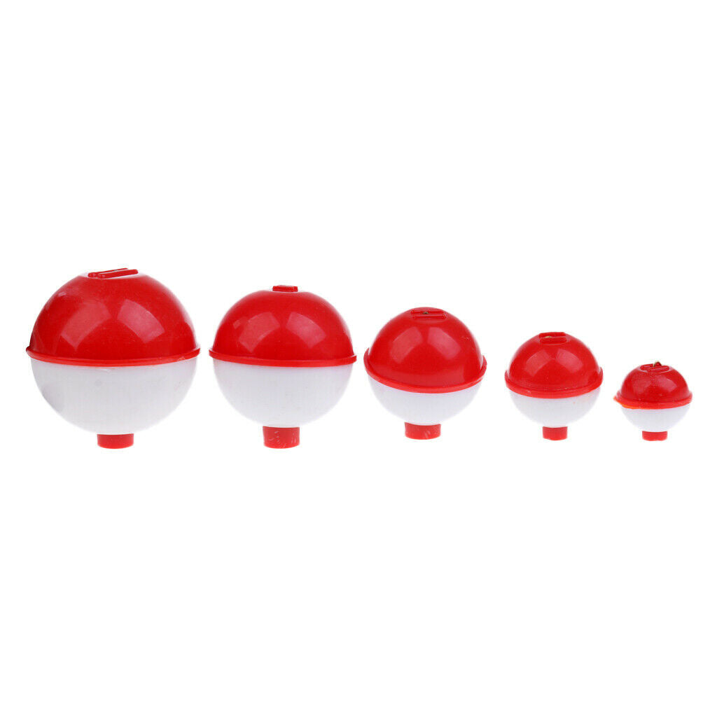 Hard ABS Snap-on Fishing Floats Push Button Float Bobbers Red & White 25g