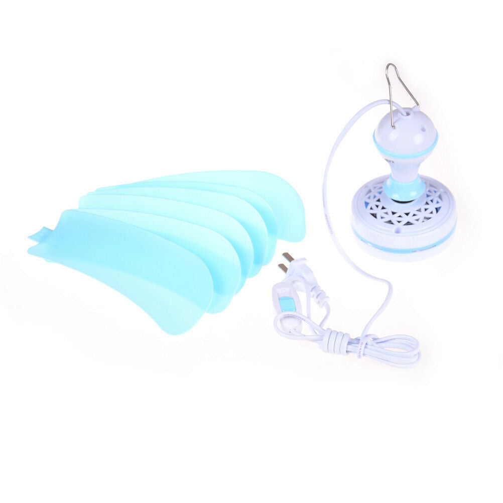Six Leaf Mini Ceiling Fan Cool Mosquito Net Electric Large Wind  Hanging Lt