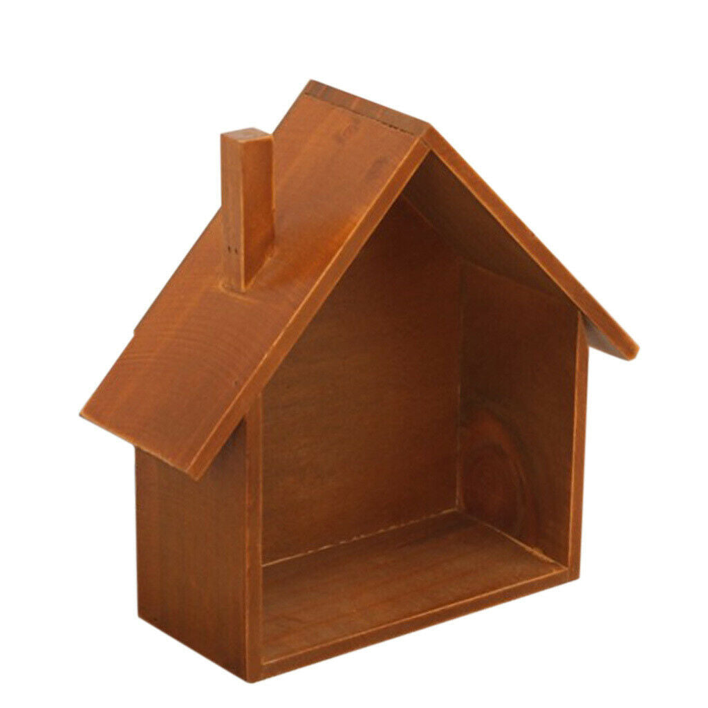 Shabby Chic Wooden House Shelving Display Unit Wall Hanging Box Coffee