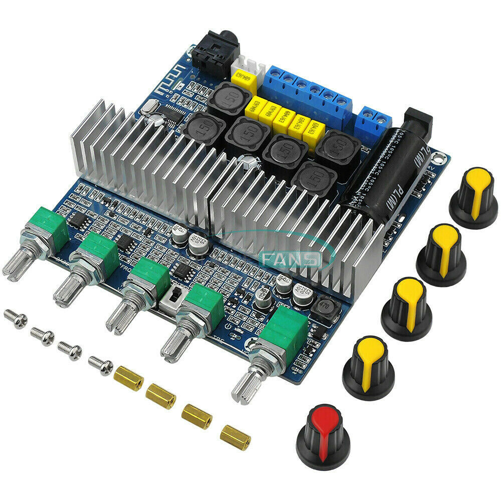 DC 12-24V TPA3116D2 Digital Audio Amplifier Board Bluetooth 5.0 100W+50W+50W