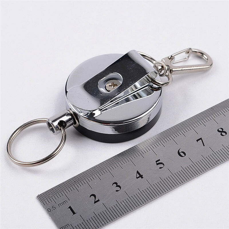 Resilience Steel Wire Elastic Keychain Recoil Sporty Alarm Key Rings AntiL.l8