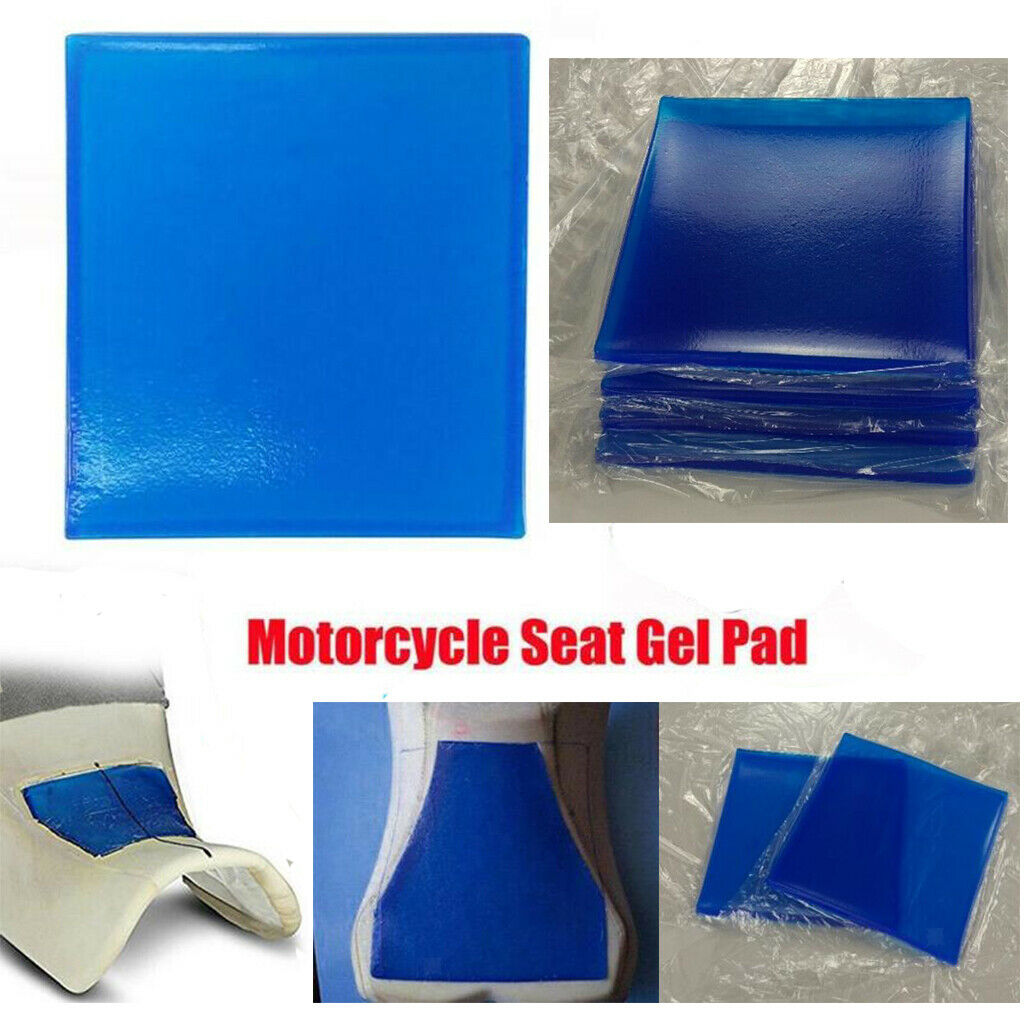2x Motorbike Seat Gel Pad Shock Absorption Mat Comfortable Cushion, 0.4 Inch