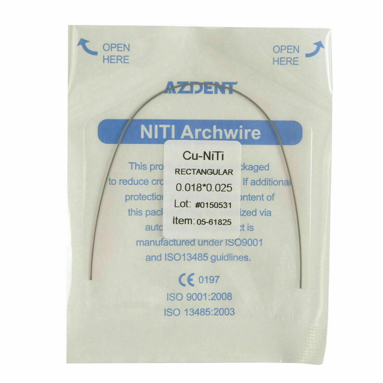 20 packs Orthodontic Arch Wires Rectangular Copper NiTi RECTANGULAR 0.018*0.025
