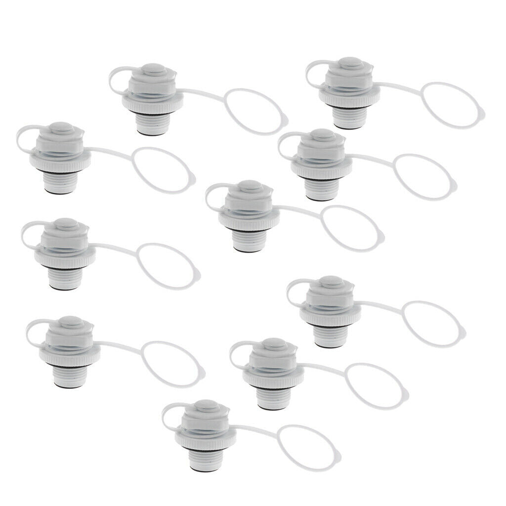 10pack Durable Boston Valve Rubber Raft Canoe Airbed Air Valves Plug Spiral