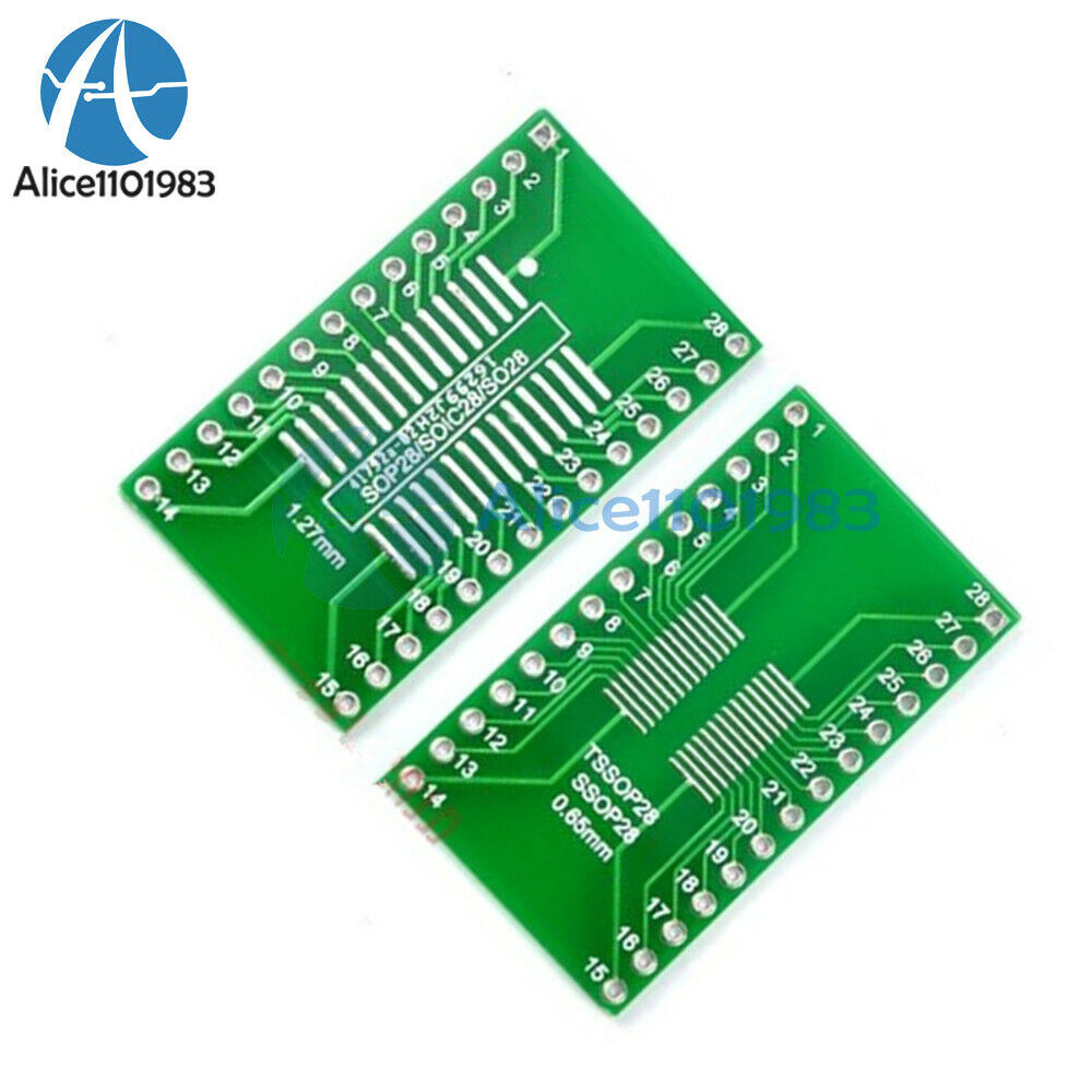 5PCS SOP28 SSOP28 TSSOP28 to DIP28 Adapter Converter PCB Board 0.65/1.27mm