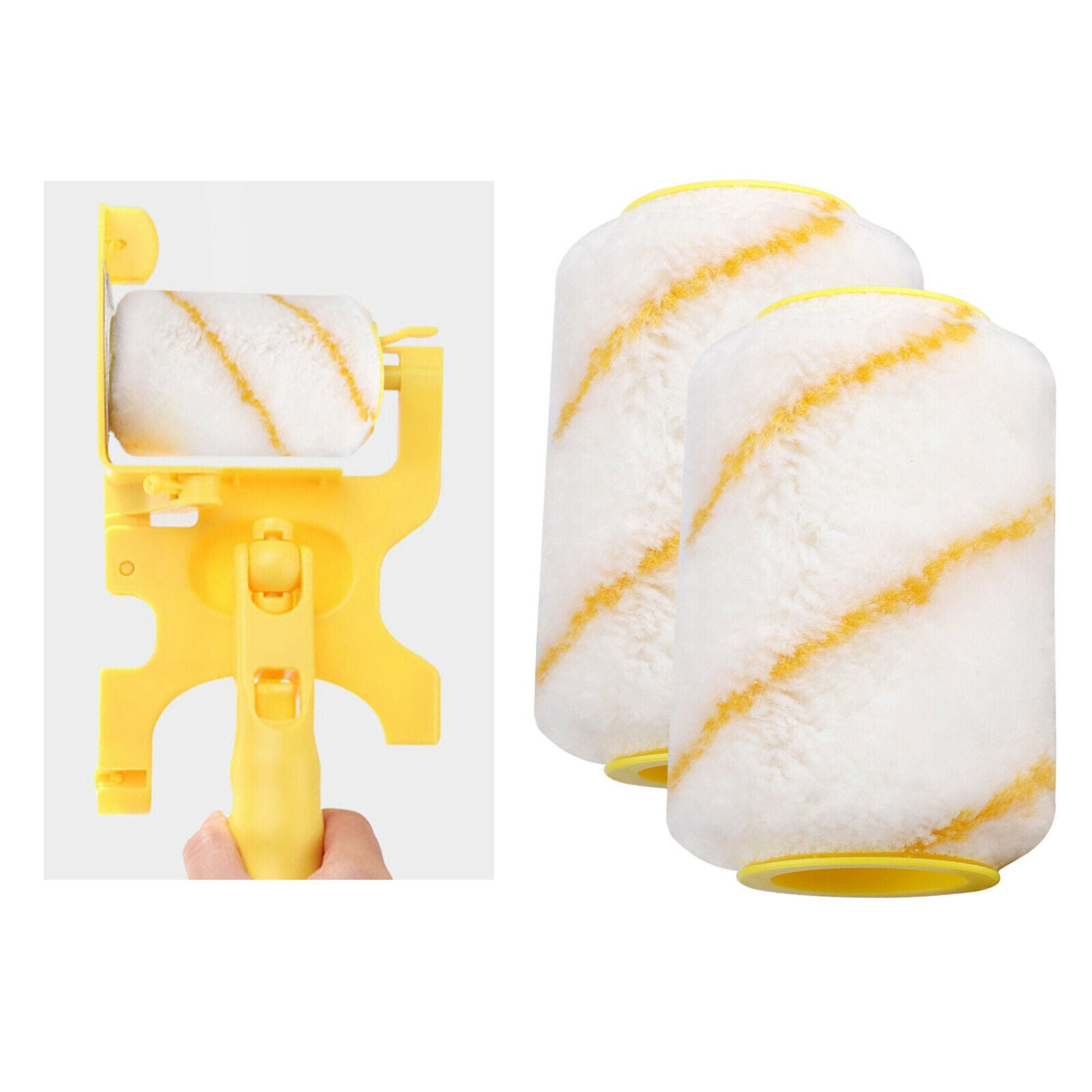 2Pcs Multiuse Paint Edger Roller Brush Doors Painting Decorative Paint Brush