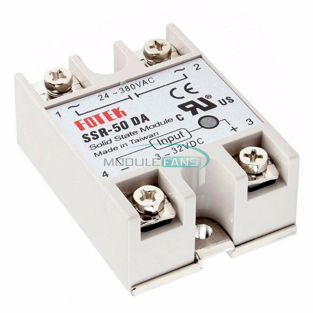SSR-50DA 250V 50A Output Solid State Relay DC3V-32V Input 24-380VAC