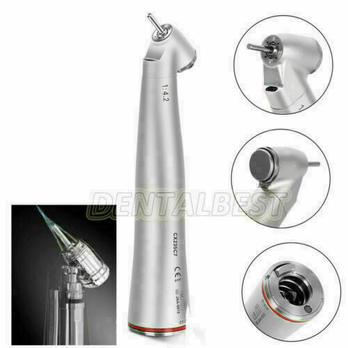 Dental 45°Push Button Electric Contra Angle Fiber Optic 1:4.2 increase Handpiece