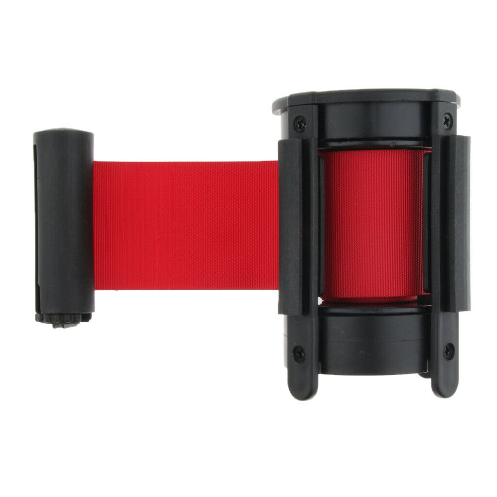 9.8ft Queue Barriers Crowd Control Retractable Belt Stanchion  - Red