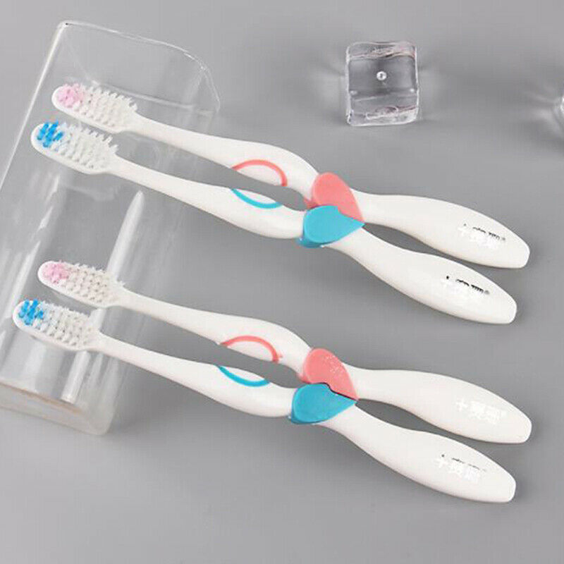 2pcs Soft-bristle Heart Couple Brush Teeth Eco Friendly Adults Toothbru.l8