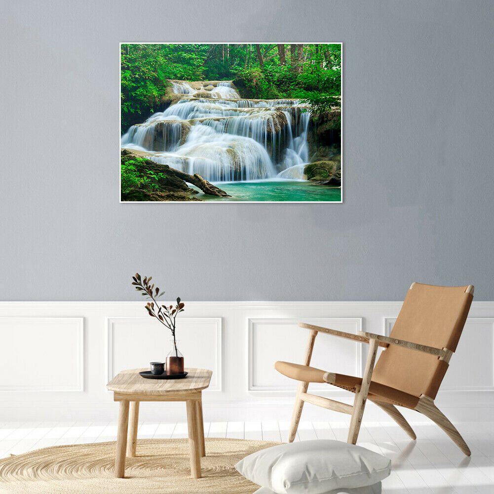 5D DIY Diamond Painting Needlework Full Drill Waterfall Cross Stitch Kit @