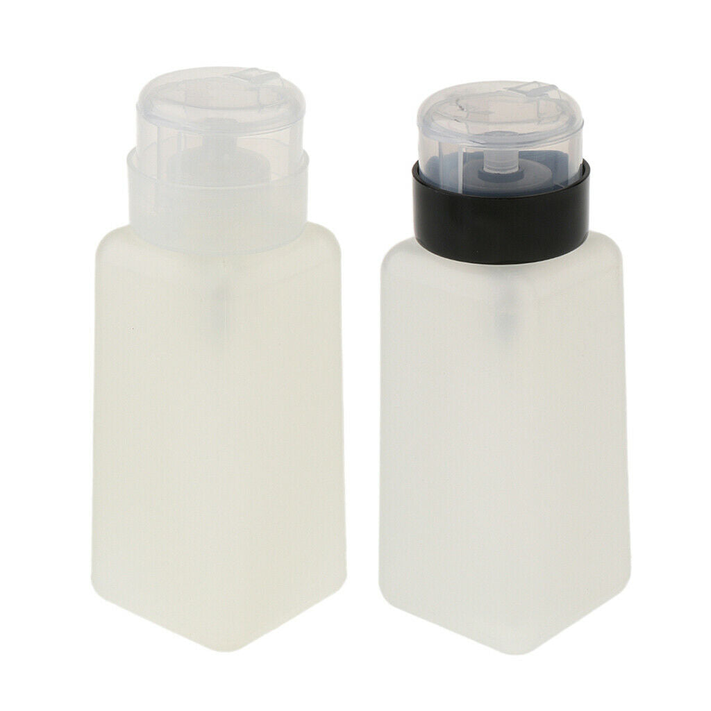 2pcs 250ml Nail Art Tip Empty Dispenser Nail Remover Pump Bottle Transparent