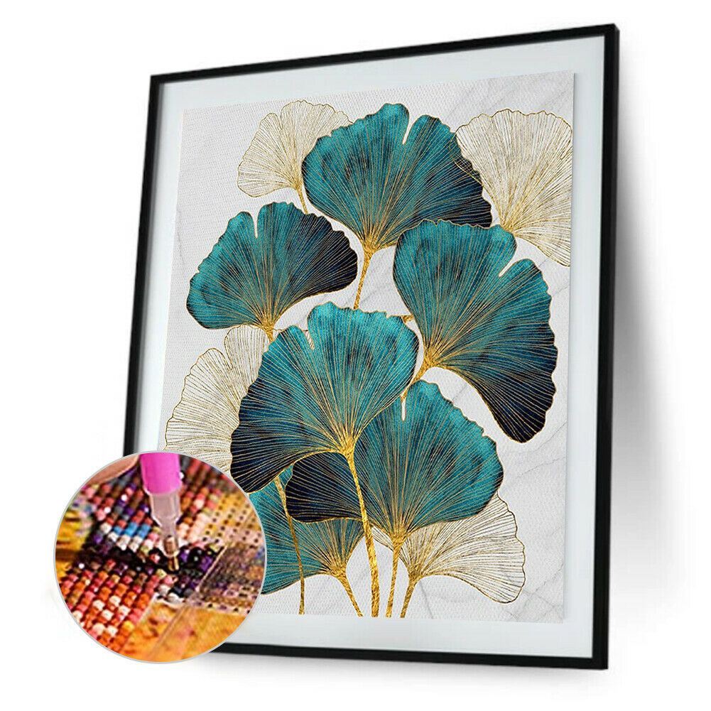 DIY Full Square Drill Embroidery 5D Green Leaves Diamond Painting Ornaments @