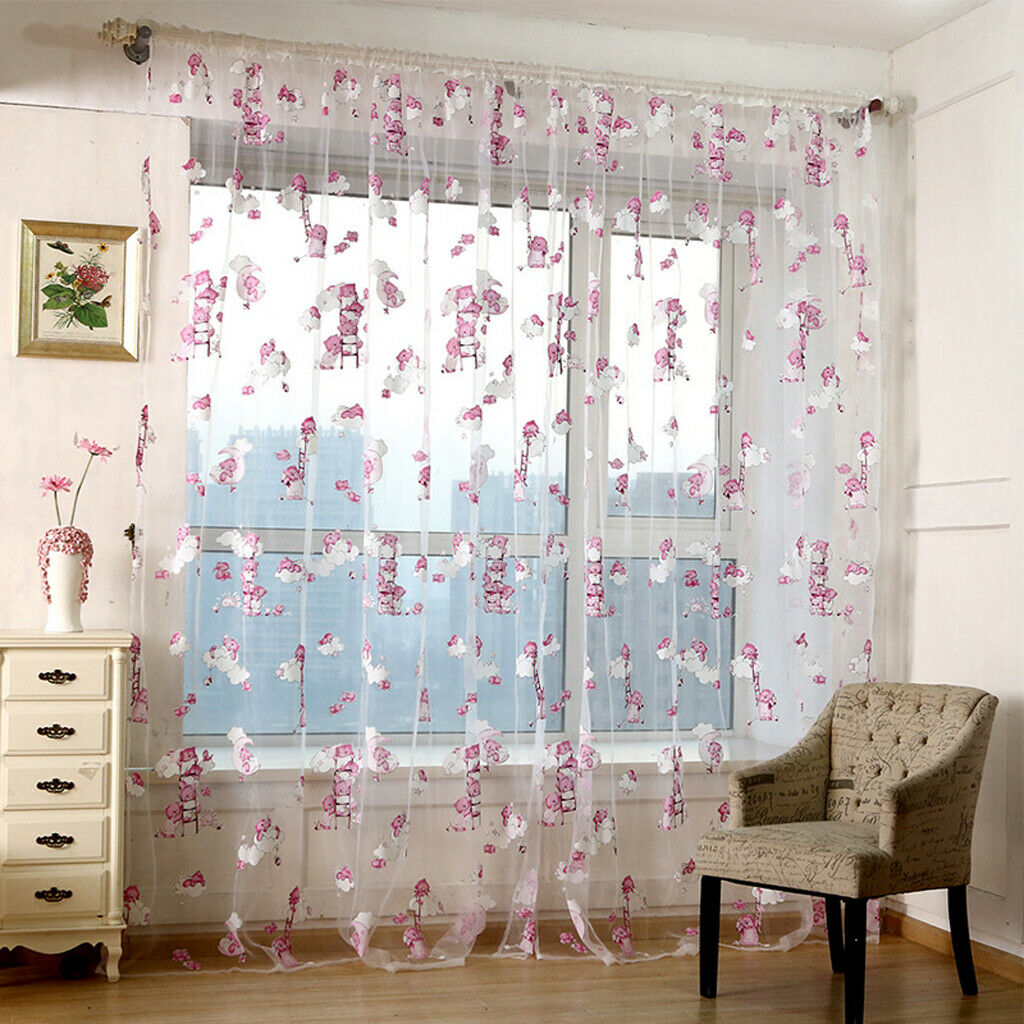Kids Room Sheer Gauze Window Voile Curtain Tulle Drape Panel 39x79inch