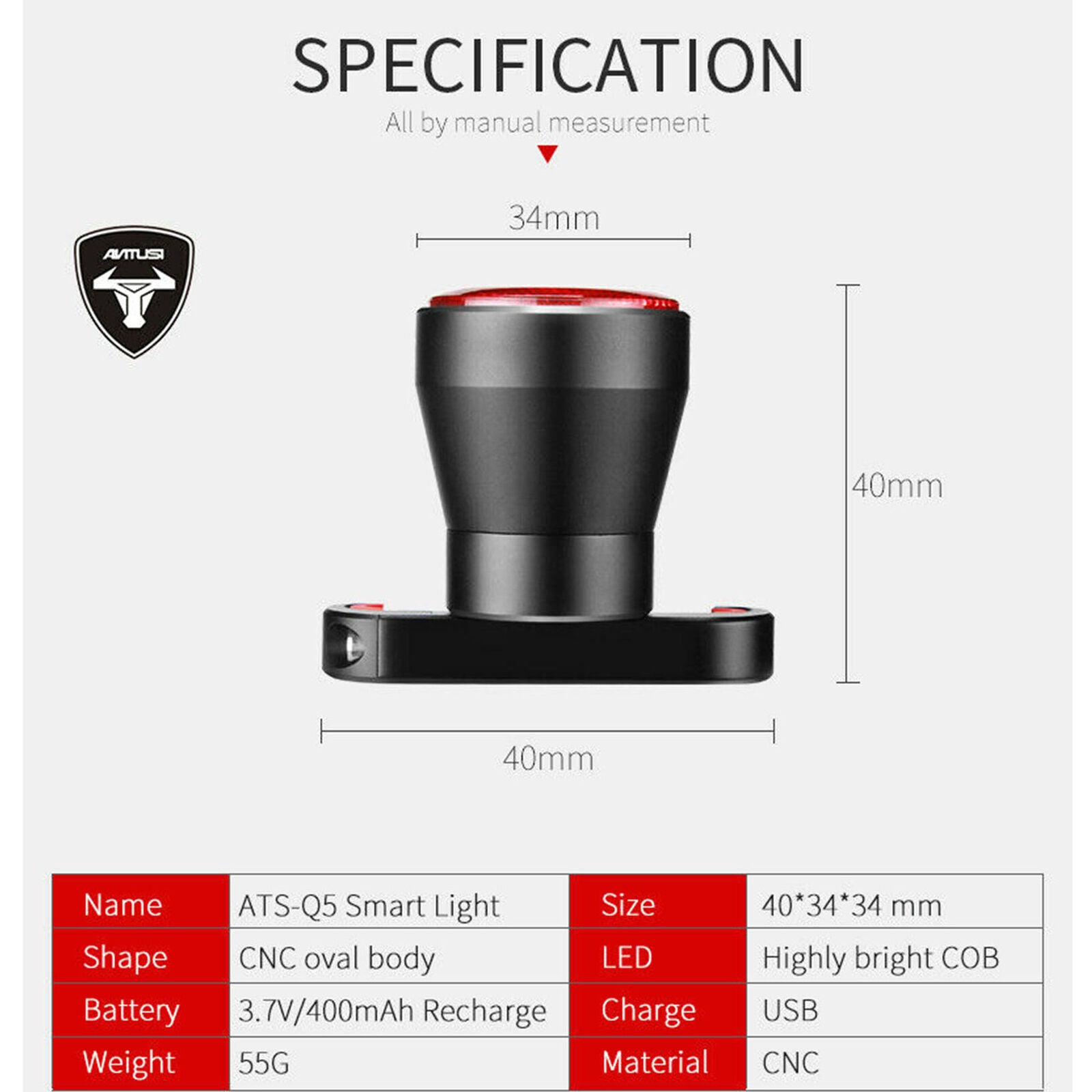 Smart BrakingTaillight Waterproof Bike USB LED Bicycle Lamp Saddle Rear Light