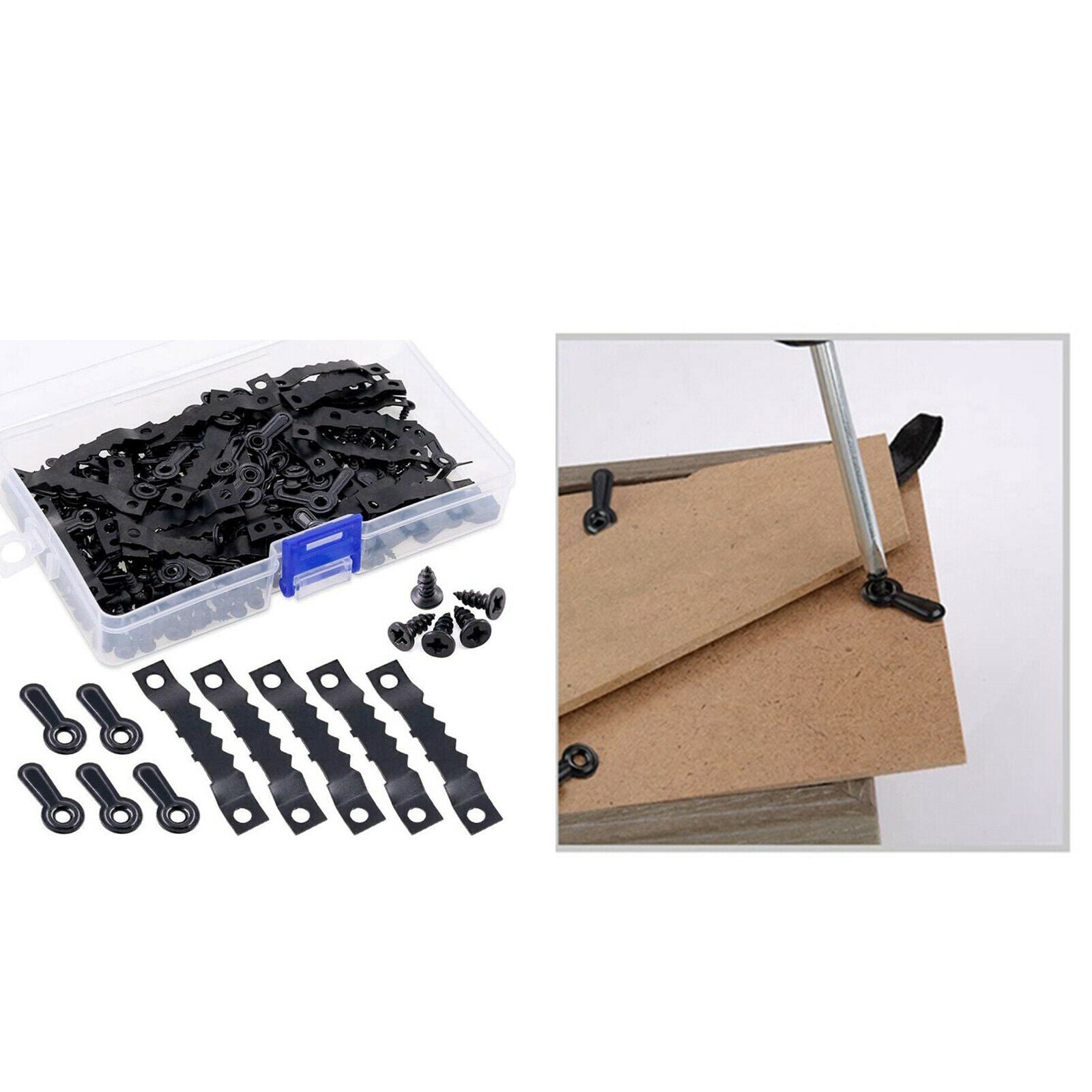 Iron Picture Hangers Kit Backing Clips Hardware for Hanging Picture Drawings