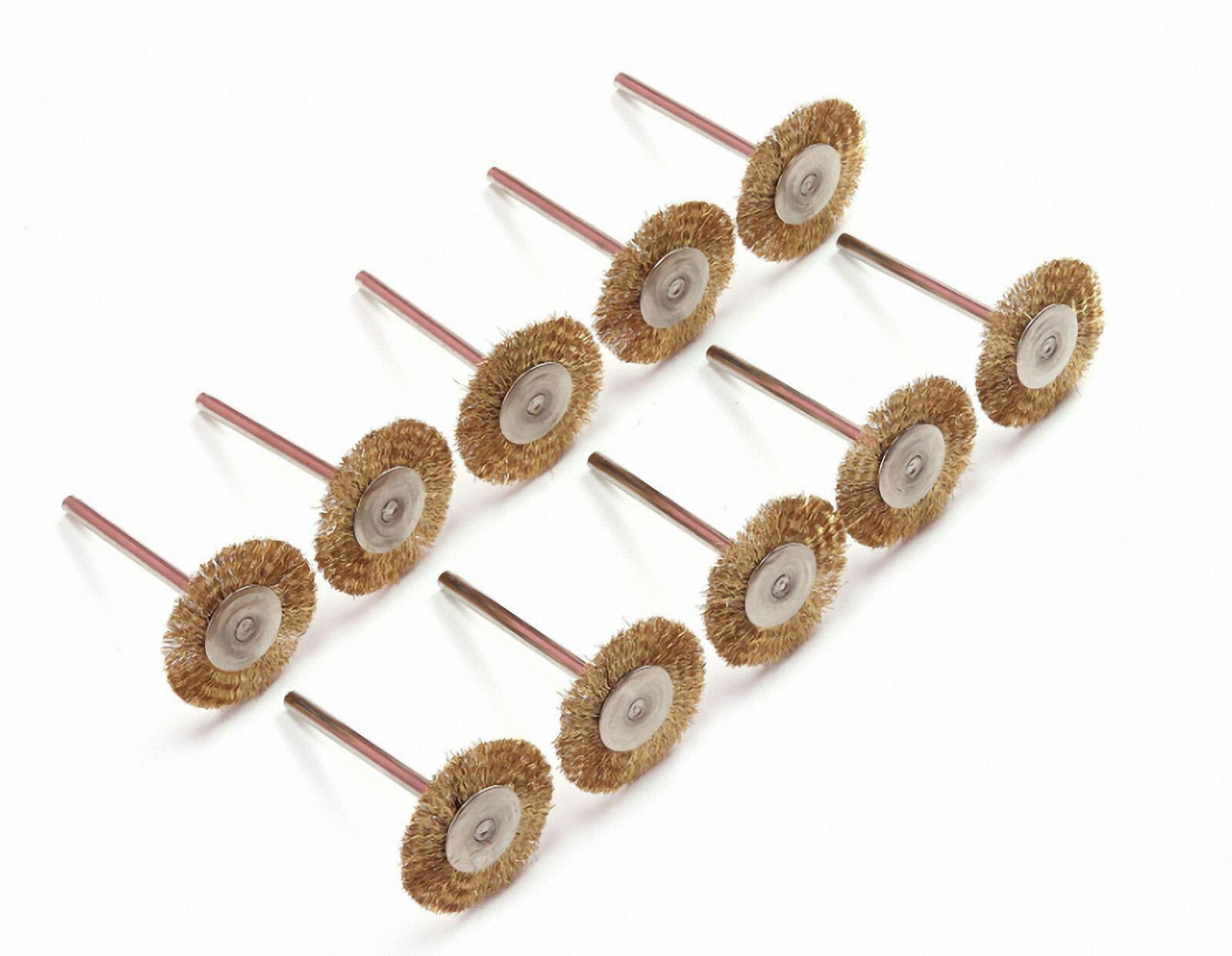 10 PCS Brass Wire Wheel Brushes For Dremel Die Grinder - Rotary Tools [M_M_S]