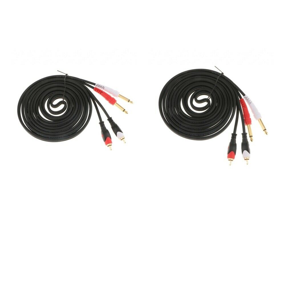 2Pcs 6.35mm 1/4 inch MONO Jack to RCA Phono Audio Connector Cable for KTV 9.8ft