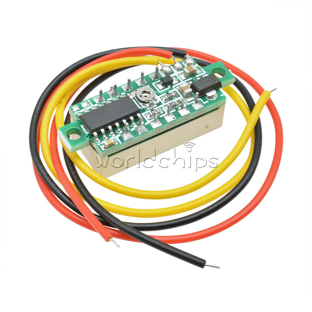 Yellow 0.28" LED DC 0-100V Voltmeter Digital Display Voltage VOLT METER 3-Wires