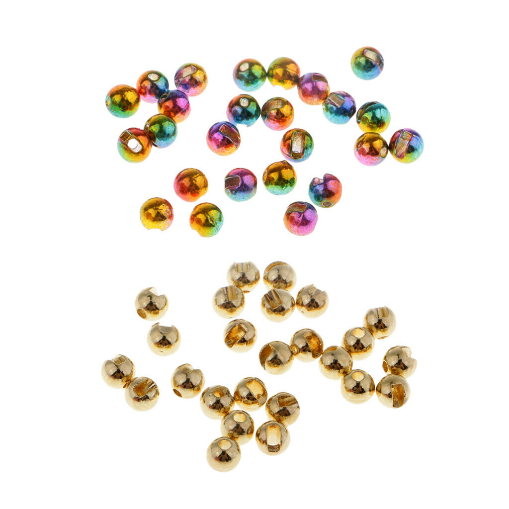 Pack of 50 Slotted Tungsten Nymph Head Beads Eyes Stable Fly Tying Materials