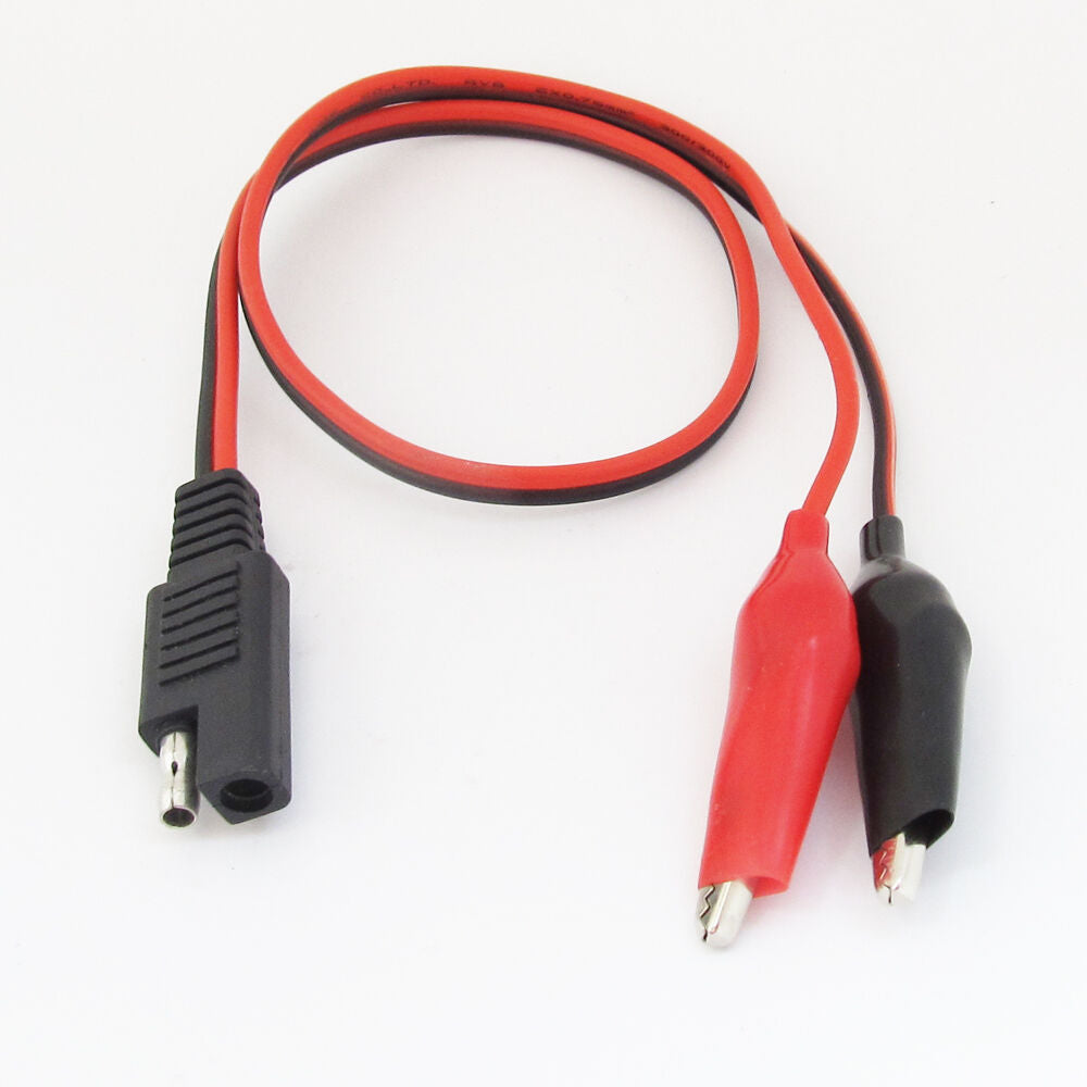 10pcs 0.5M SAE DC Power to Dual 45mm Large Alligator Clip 18AWG Automotive Cable