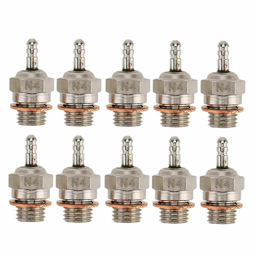 Set of 10 70117 N4 Super Glow Plug Med for HSP 1:10 RC Car Boat Accessories