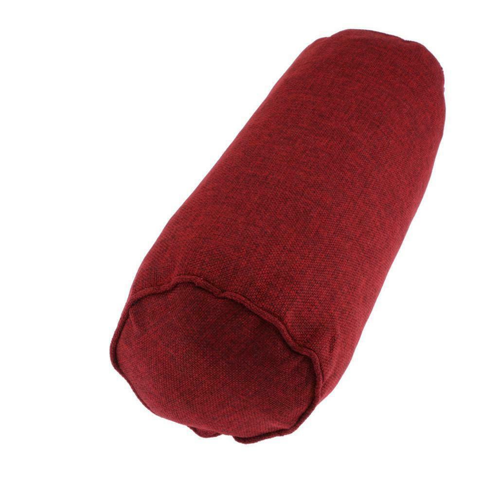 2pcs Neck Roll Bolster Pillow Round Massage Footrest Cushion Purple/Red