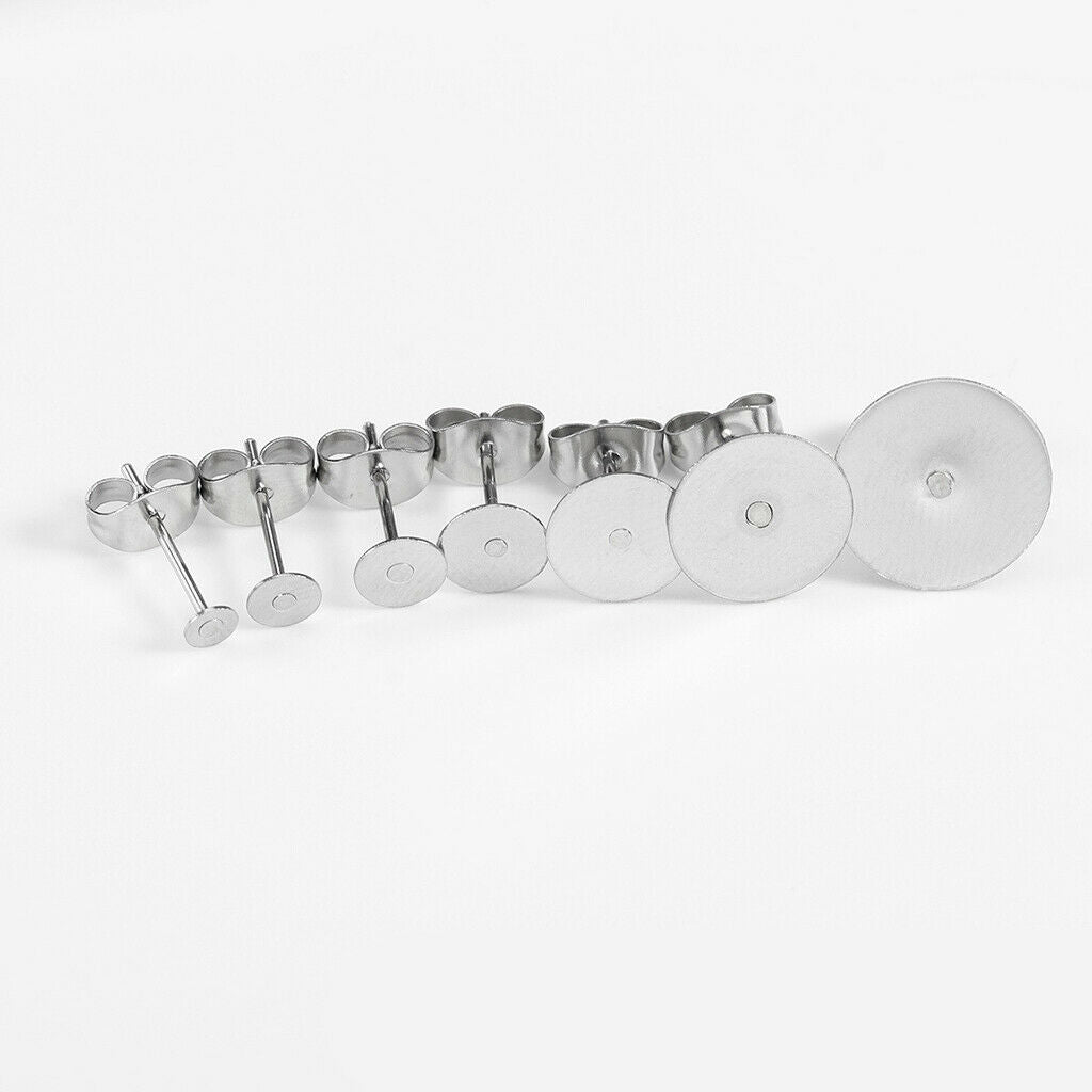 100 Pcs Stainless Steel Blank Earrings Setting for Earrings Accessories