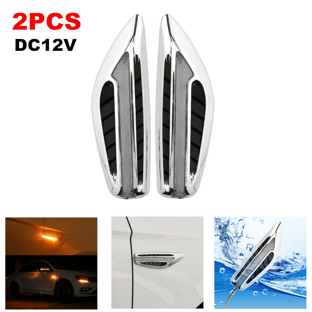 2PCS 46 LED Side Turn Signal Lamp Fender Light Night Bright Amber for Car SUV