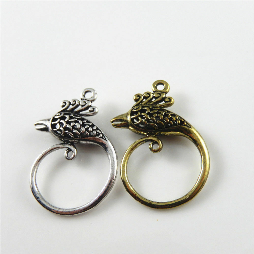 Mixed Colors Zinc Alloy Crafts Jewelry Phonenix Look Charms Pendants 8pcs 52629