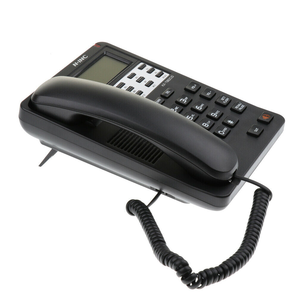 Fixed Dial Telephone Corded Home Office Hotel Desktop Landline Phone Black