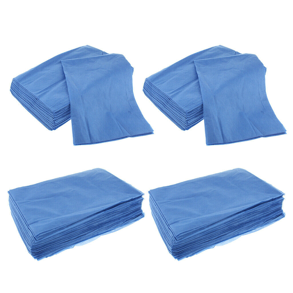 80 Piece Non-woven Disposable Massage Table Sheet Bed Cover Waterproof Blue