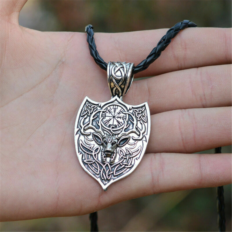 Norse Viking Amulet Pendant Necklace Compass Talisman Jewelry Punk Amulet Gifts