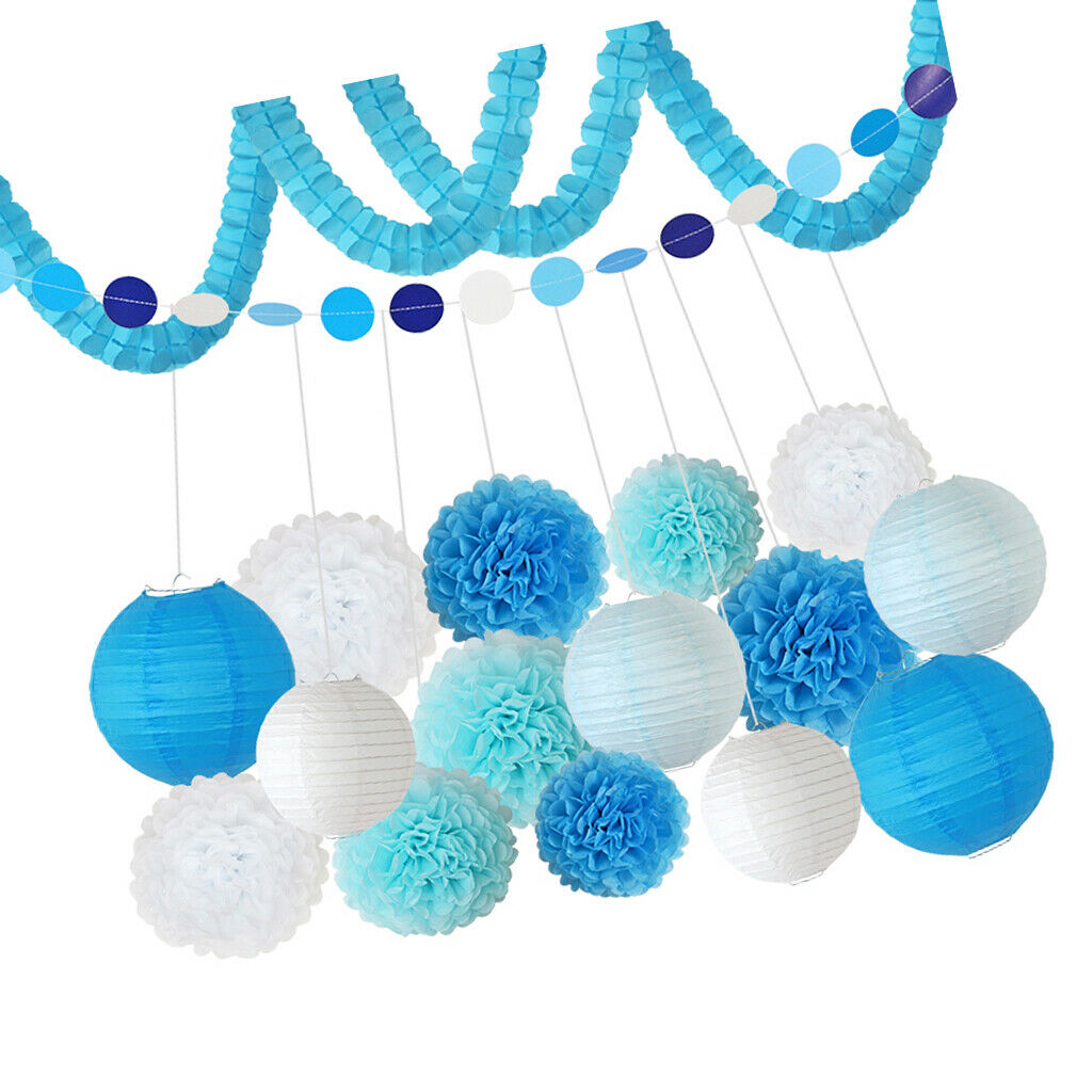 Hanging Garland Tissue Paper Flowers Hanging Lanterns Wedding Party Backdrops