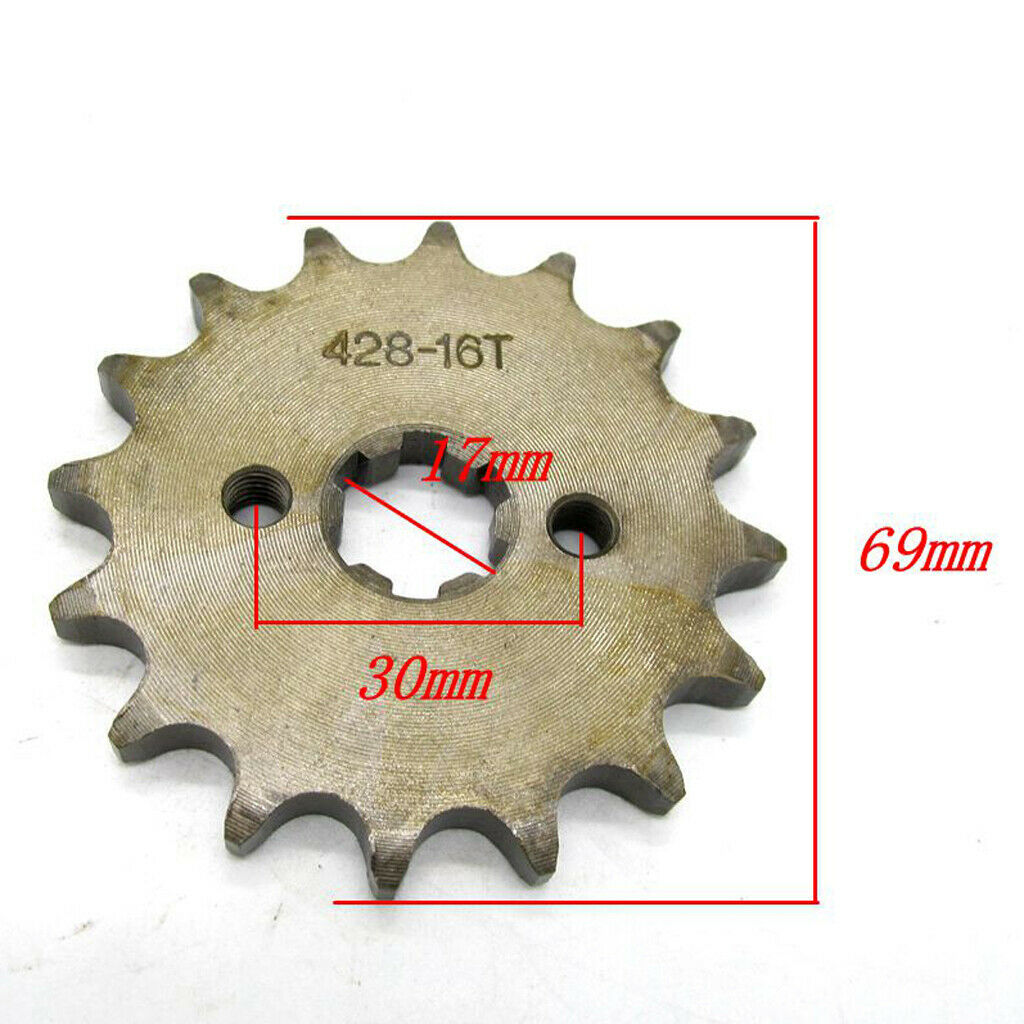 428 Sprockets 16 Teeth 17mm ATV Quad Dirt Bike Go Kart Buggy