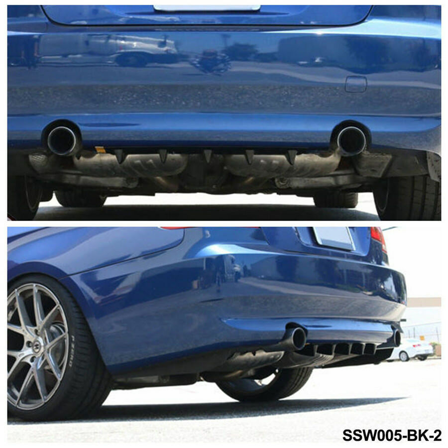 23''x 6'' ABS Gloss Black Car Rear Body Bumper Lip Diffuser 5 Shark Fins Spoiler