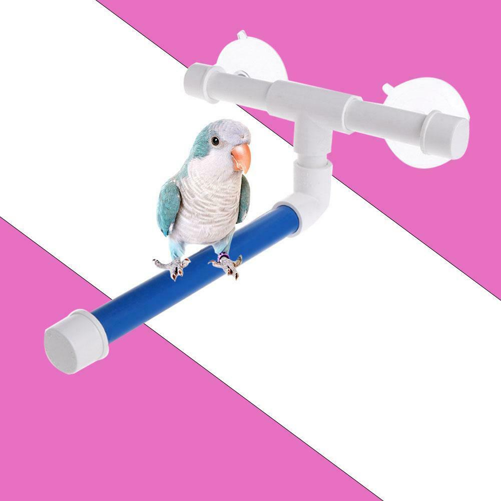 Pet Parrot Bird Standing Platform Rack Wall Shelf Bath Shower Stand Toys @