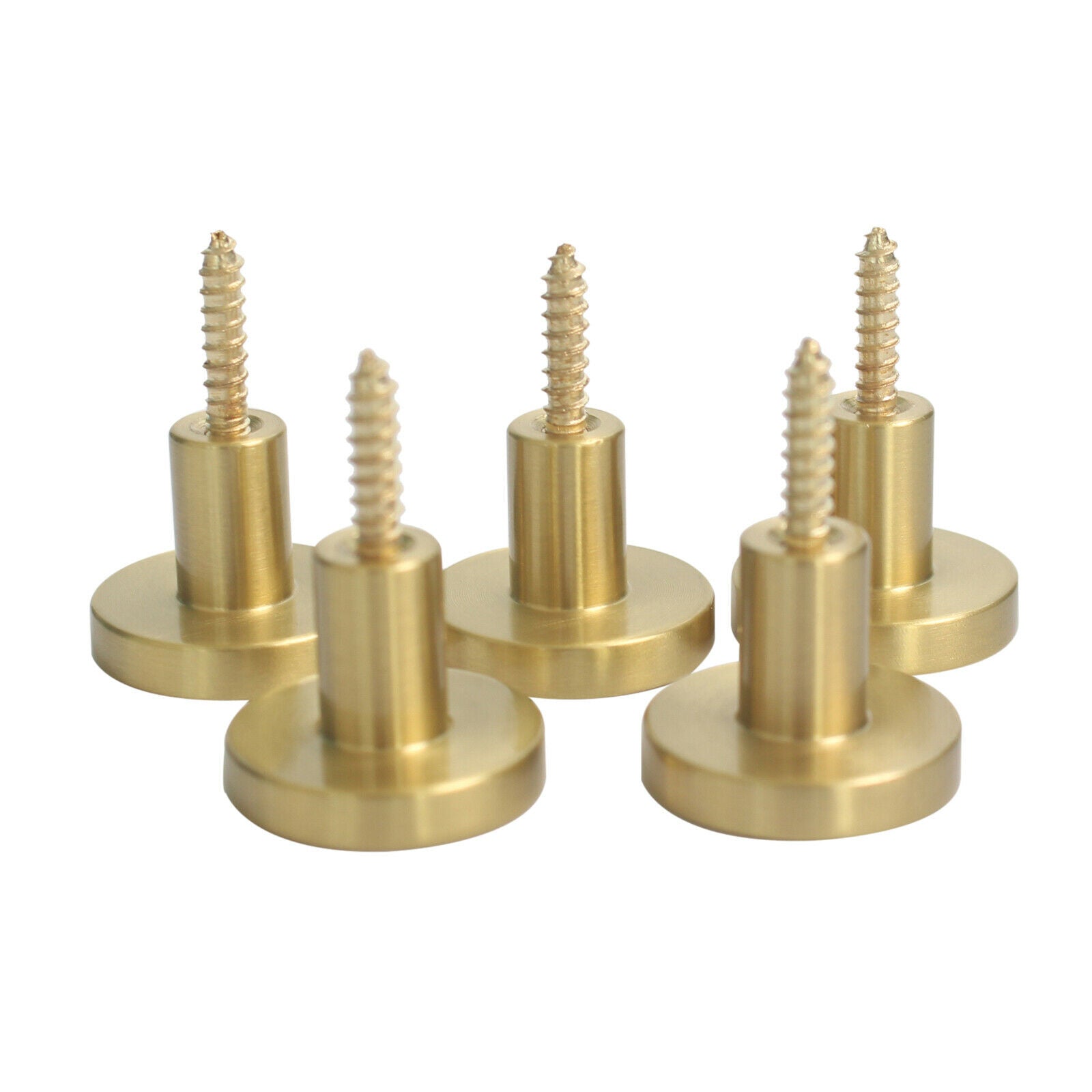 Set of 5 Brass Wall Mounted Porch Hooks Wardrobe Kitchen Coat