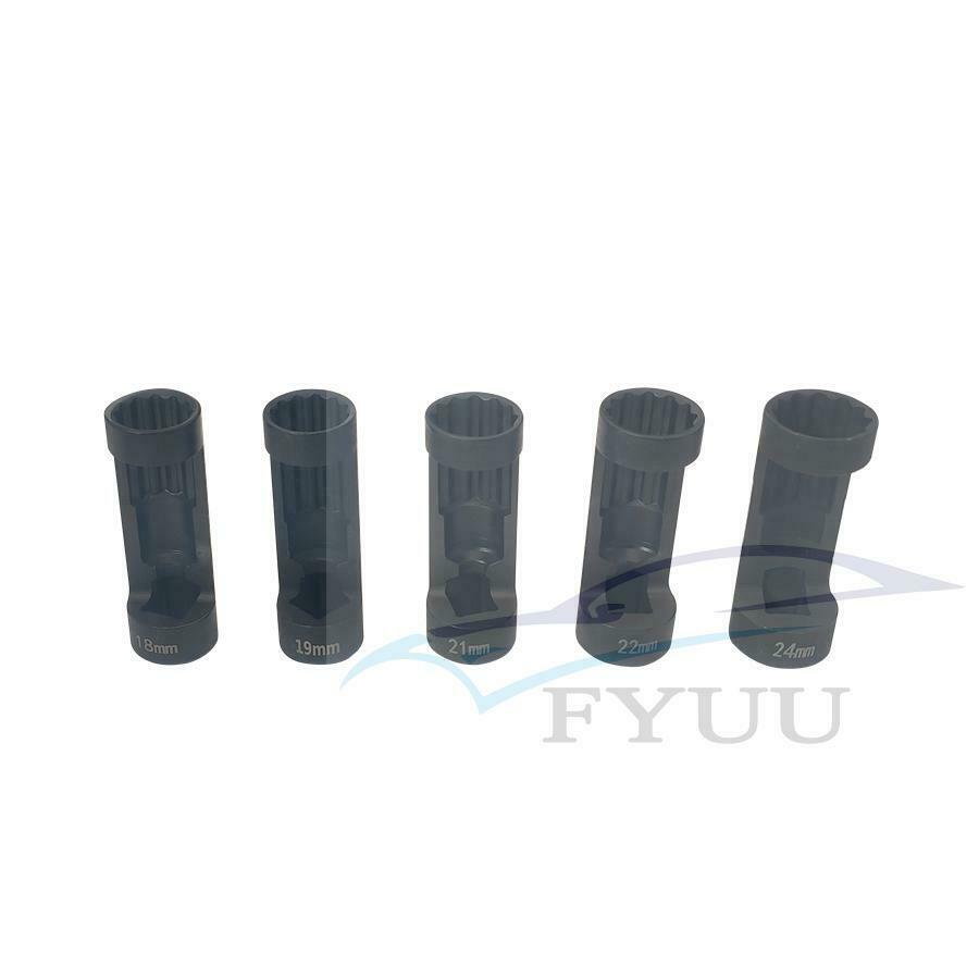 5pcs 12 point sockets 1/2 Drive 18-24MM Nut Socket Set for most of European US