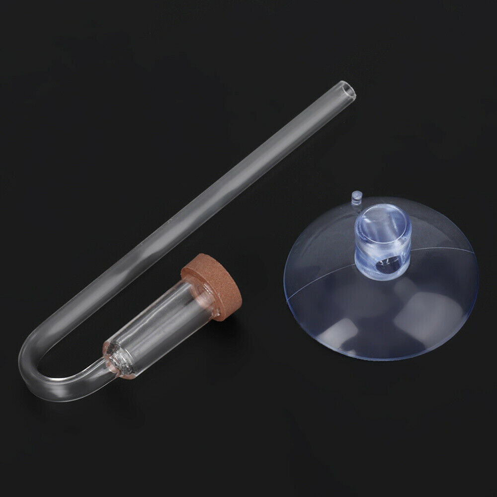 Aquarium Fish Tank CO2 Diffuser U Shape Glass Cup Tube Carbon Dioxide Reactor