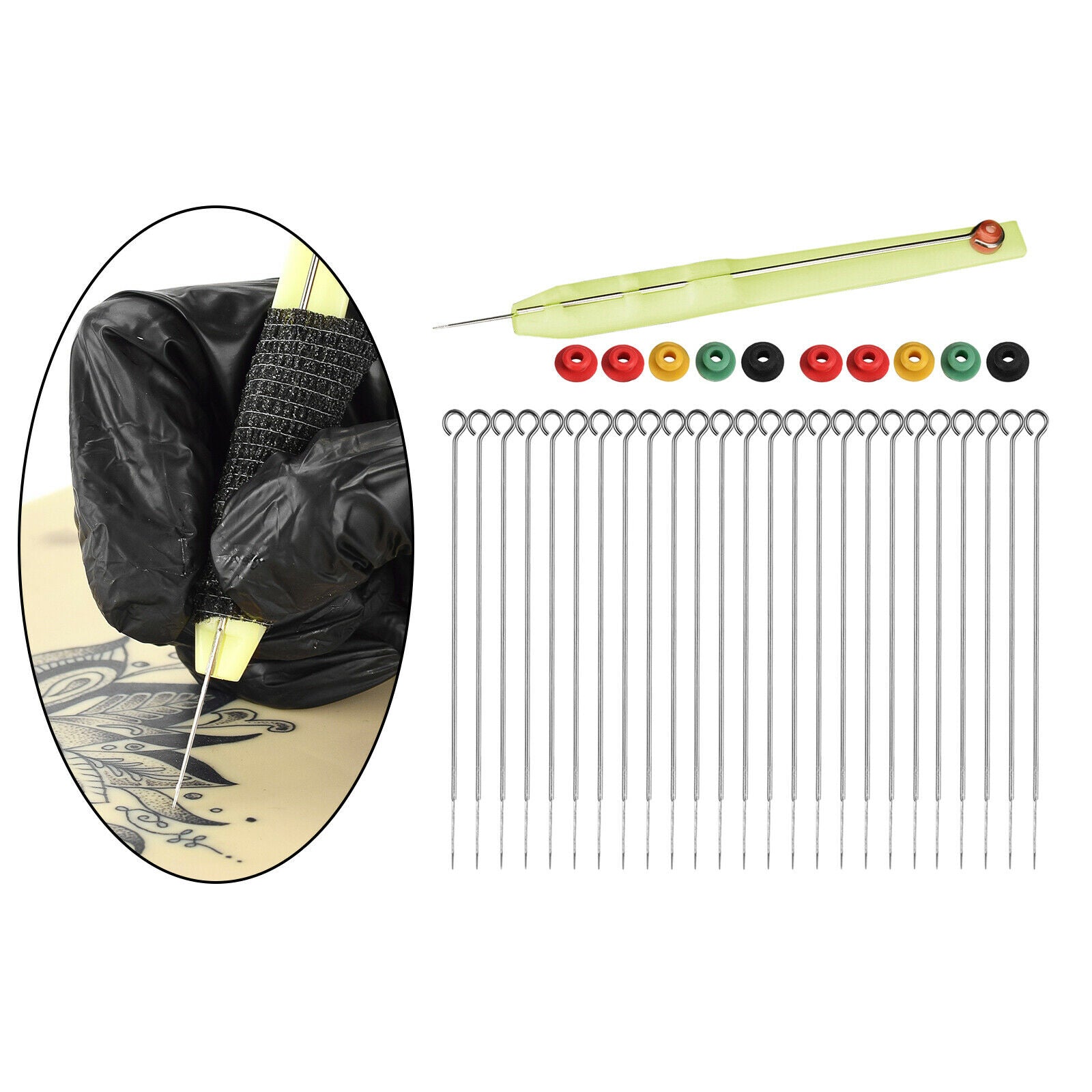 Hand Poke Stick Tattoo Kit with 10 Grommets DIY Tool for Beginners Artists