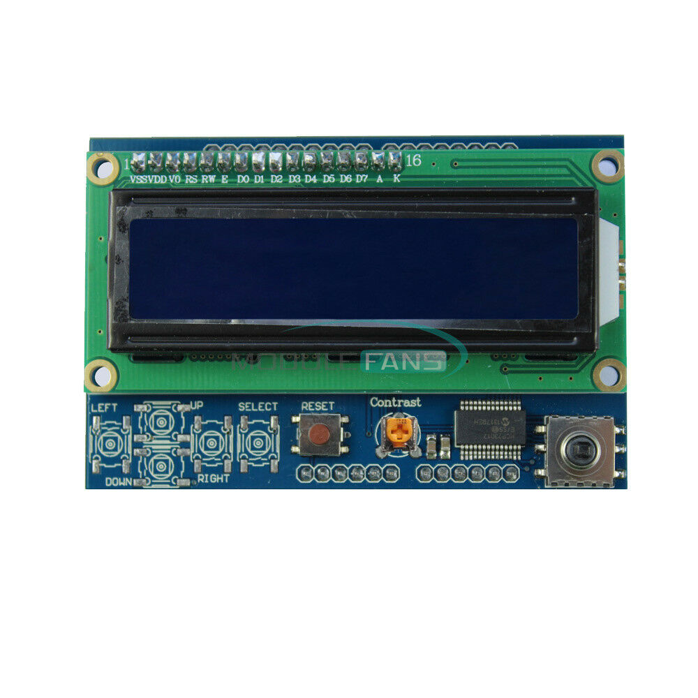 1602 LCD Shiled IIC I2C MCP23017 5 keypad Adjustable For Arduino Raspberry Pi B+