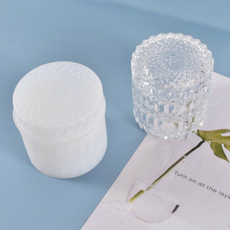 DIY Round Storage Bottle Silicone Mold For Sealed Tank Epoxy Storage Box MouBDA