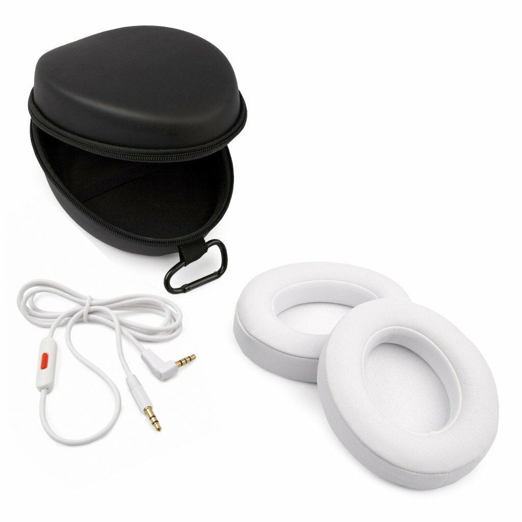 Case Cable Ear Pads Cushion Kit for Beats Studio 2.0 Headphones White Aux 3.5mm